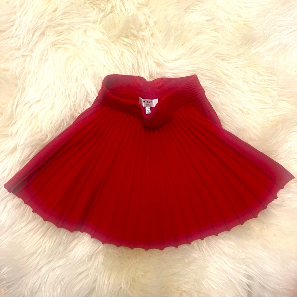 Milly Red Mini Skater Skirt